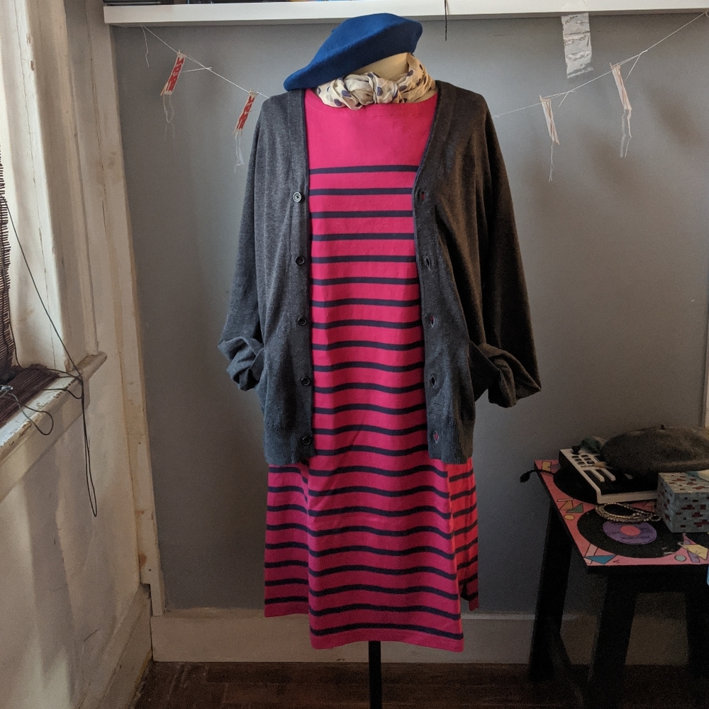 LL beans Striped Cotton Dress S